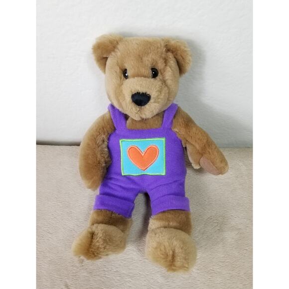 Hallmark Kiss Kiss Teddy Bears Heart Magnetic Nose 10" Stuffed Plush Toys Vtg - Picture 8 of 12